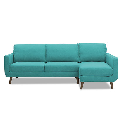 Adorn India Damian L Shape 6 Seater Sofa Set Right Hand Side (Aqua Blue)