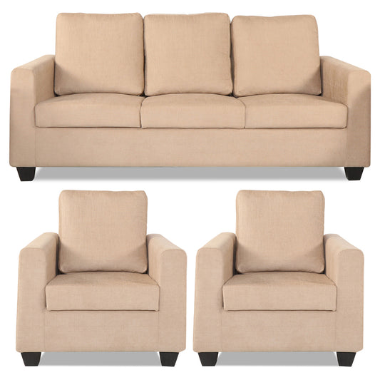 Adorn India Russell 3-1-1 Five Seater Sofa Set (Beige)