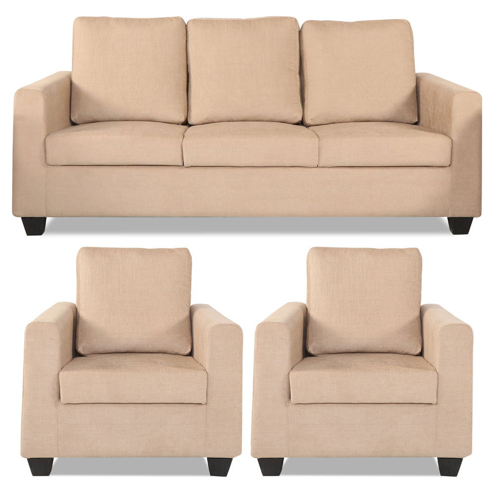 Wood Russell 3-1-1 5 Seater Sofa Set (Beige)