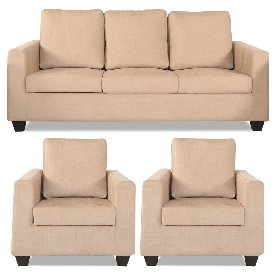 Wood Russell 3-1-1 5 Seater Sofa Set (Beige)