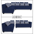Adorn India Poland L Shape 6 Seater Sofa Set (Left Side) (Blue)