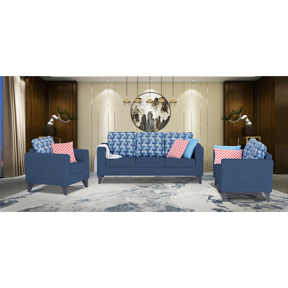 Straight line Plus Bricks 3+2+1 6 Seater Sofa Set (Blue)
