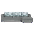 Adorn India Valencia Plus Bricks L Shape 6 Seater Sofa Set (Right Hand Side) (Grey)