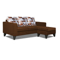 Adorn India Hallton L Shape 4 Seater Sofa Set Digital Print (Brown) (3 Year Warranty)