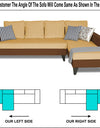 Adorn India Maddox L Shape 6 Seater Sofa Set Plain Two Tone (Right Hand Side) (Brown & Beige)