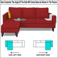 Adorn India Chandler L Shape 4 Seater Sofa Set Plain (Red)