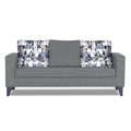 Adorn India Hallton Digitel Print Cushion 3 Seater Sofa (Grey) (3 Year Warranty)