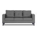 Adorn India Straight line Plus Premium Leatherette Suede 3 Seater Sofa (Grey) (3 Year Warranty)