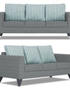 Adorn India Straight Line Plus Stripes 3+2 5 Seater Sofa Set (Grey)