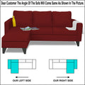 Adorn India Chandler Plain L Shape 4 Seater Wood Sofa Set (Maroon) (3 Year Warranty)