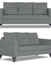 Adorn India Hallton Tufted 3-2 Five Seater Sofa Set (Grey)