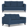 Adorn India Hallton Plain 3-1-1 5 Seater Sofa Set (Blue) (3 Year Warranty)
