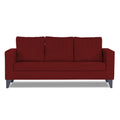 Adorn India Hallton Plain 3 Seater Sofa (Maroon) (3 Year Warranty)