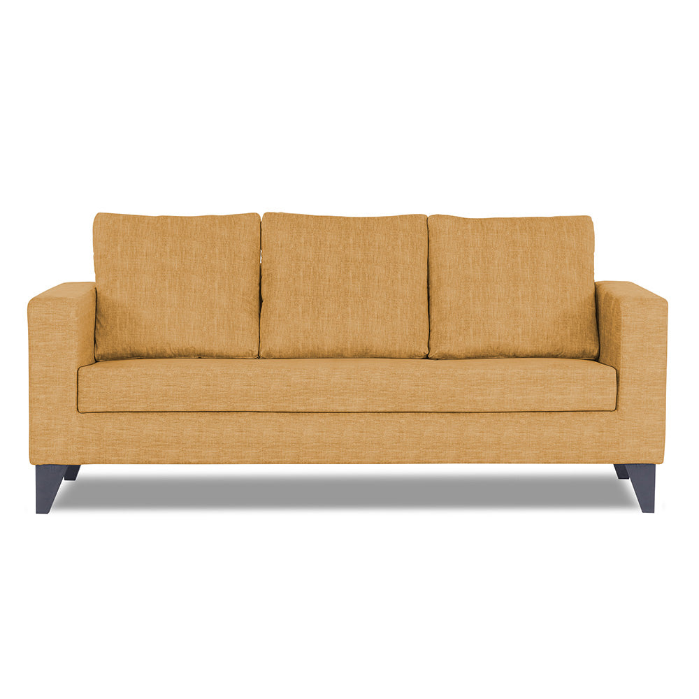 Adorn India Hallton Plain 3 Seater Sofa (Beige)