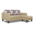Adorn India Hallton L Shape 4 Seater Sofa Set Digital Print (Beige) (3 Year Warranty)