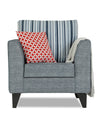Adorn India Lawson Stripes (3 Years Warranty) 1 Seater Sofa (Grey) Modern