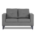 Adorn India Straight line Plus Premium Leatherette Suede 2 Seater Sofa (Grey) (3 Year Warranty)