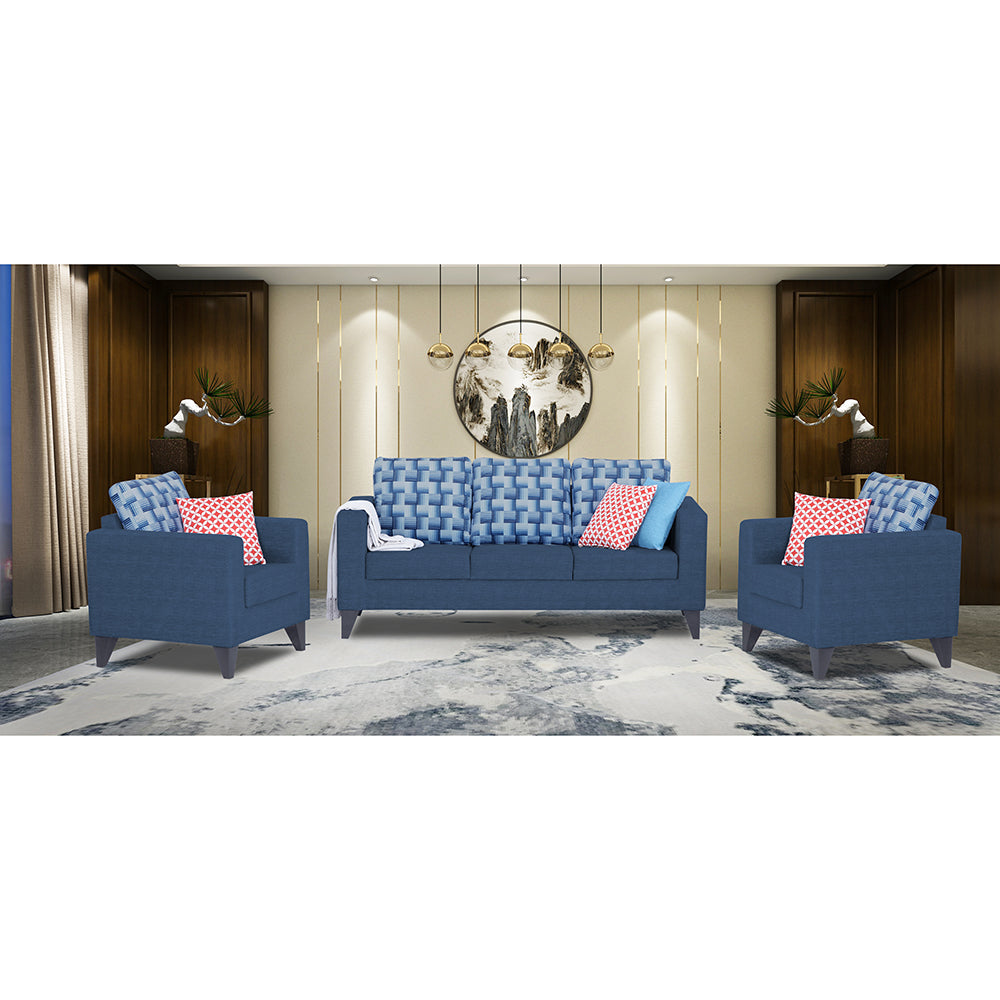 Straight line Plus Bricks 3+1+1 5 Seater Sofa Set (Blue)