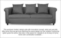Adorn India Magnum 3 Seater Sofa (Light Grey), Wood, Foam