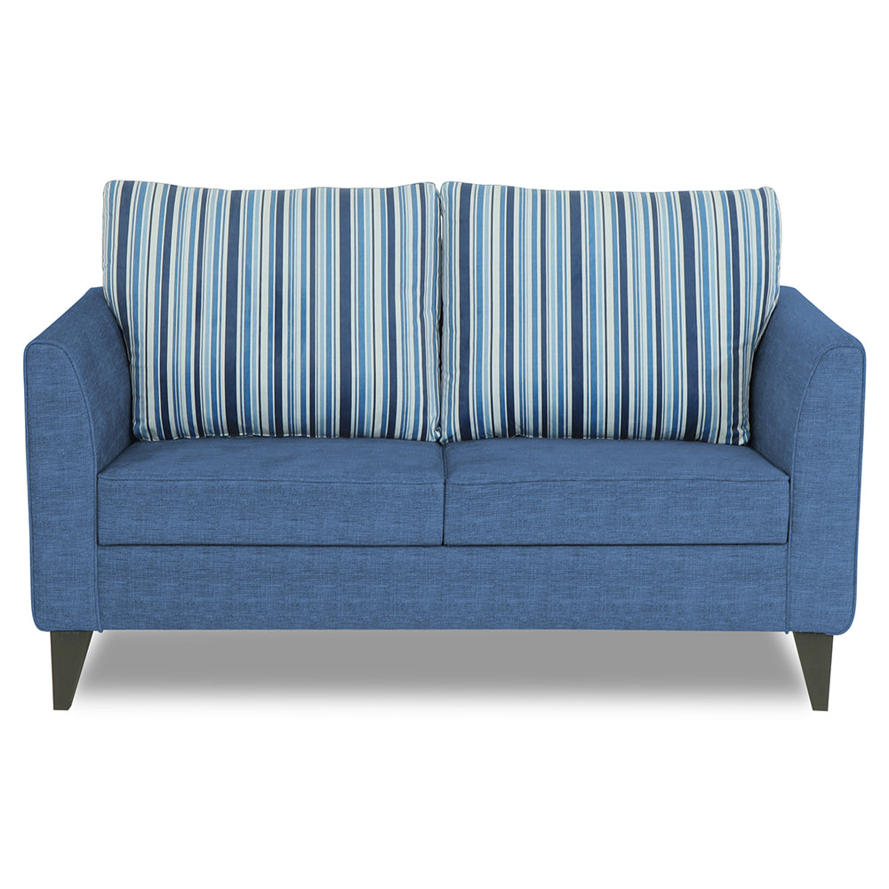 Adorn India Lawson Stripes 2 Seater Sofa (Blue)