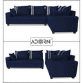 Adorn India Winston L Shape 6 Seater Sofa Set (Right Side) (Blue)