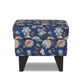 Adorn India Christoper 1 Seater Floral Print Puffy (Blue)
