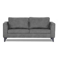Adorn India Enzo Decent Premium Leatherette Suede 3 Seater Sofa (Grey)
