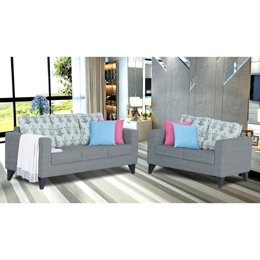 Straight line Plus Leaf 3+2 5 Seater Sofa Set (Grey)