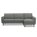 Adorn India Damian L Shape 6 Seater Sofa Set RHS (Grey) (3 Year Warranty)
