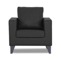 Adorn India Straight line Plus Leatherette 1 Seater Sofa (Black) (3 Year Warranty)