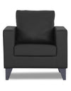 Adorn India Straight line Plus Leatherette 1 Seater Sofa (Black)
