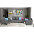 Adorn India Straight line Plus Premium Leatherette Suede 3+2+1 6 Seater Sofa Set (Grey) (3 Year Warranty)