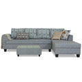 Raiden Damask L Shape 6 Seater Sofa Set with Center Table (Right Hand Side) (Grey)