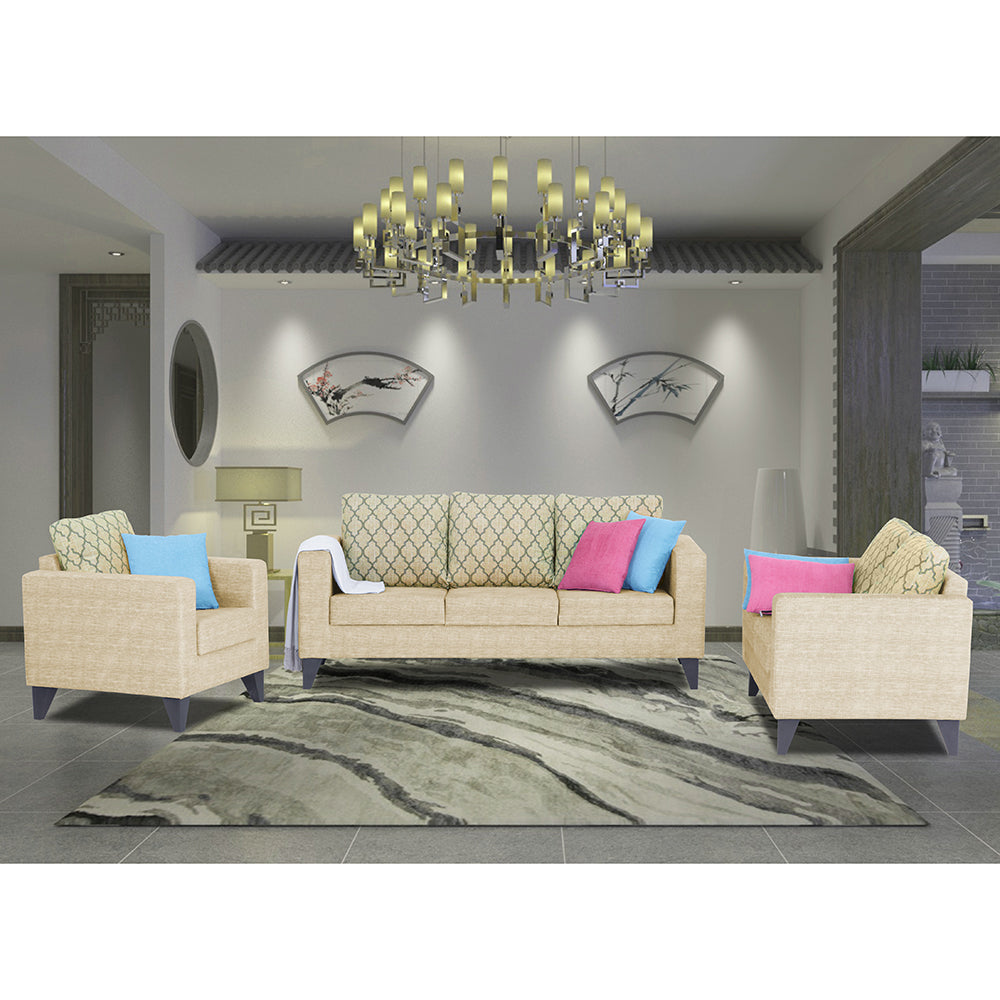 Straight line Plus Blossom 3+2+1 6 Seater Sofa Set (Beige)