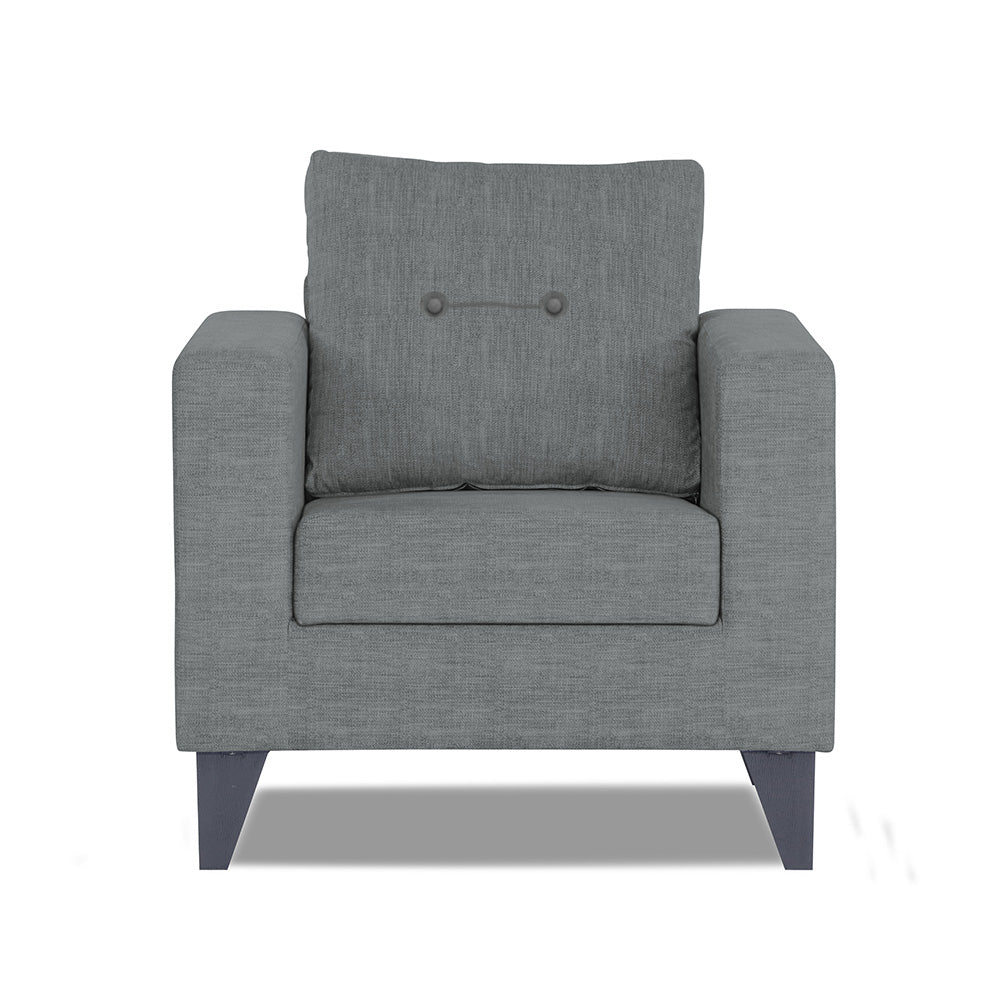 Adorn India Hallton Tufted 1 Seater Sofa (Grey)