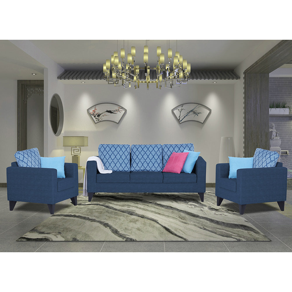 Straight line Plus Blossom 3+1+1 5 Seater Sofa Set (Blue)