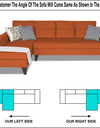 Adorn India Maddox Tufted L Shape 6 Seater Sofa Set (Left Hand Side) (Rust)