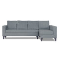 Adorn India Beetle Plus Stripes L Shape 6 Seater Sofa Set (Right Hand Side) (Grey) (3 Year Warranty)