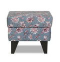 Adorn India Christopher 1 Seater Wing Chair Floral Print with Puffy (Grey)
