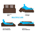 Adorn India Easy 2 Seater Sofa Cum Bed (Rhombus Pattern) Chennile Fabric - Washable Cover - Including 2 Cushion - Size 4' x 6' Ft (Brown Color) Perfect for Home & Office for Guests