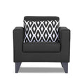 Adorn India Bladen Leatherette 1 Seater Sofa (Black)