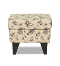 Adorn India Christoper 1 Seater Floral Print Puffy (Beige)