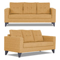 Adorn India Hallton Tufted 3-2-1 Six Seater Sofa Set (Beige) (3 Year Warranty)