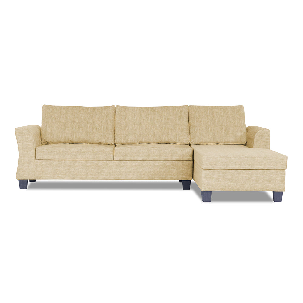 Adorn India Alexia Plus Decent L Shape 6 Seater Sofa Set (Right Hand Side) (Beige)