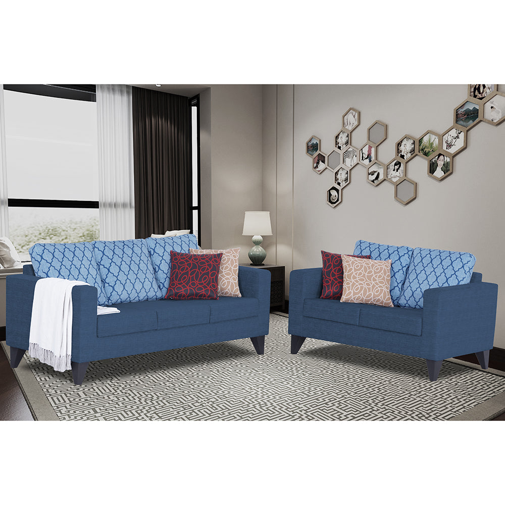 Straight line Plus Blossom 3+2 5 Seater Sofa Set (Blue)