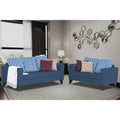 Straight line Plus Blossom 3+2 5 Seater Sofa Set (Blue)
