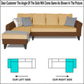 Adorn India Maddox Plain Two Tone L Shape 6 Seater Sofa Set LHS (Brown & Beige) (3 Year Warranty)