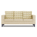 Adorn India Straight line Plus Bricks 3 Seater Sofa (Beige) (3 Year Warranty)