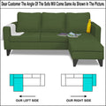 Adorn India Chandler Plain L Shape 4 Seater Sofa Set (Green) (3 Year Warranty)