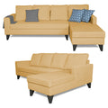 Adorn India Hallton Plain L Shape 6 Seater Sofa Set RHS (Beige) (3 Year Warranty)